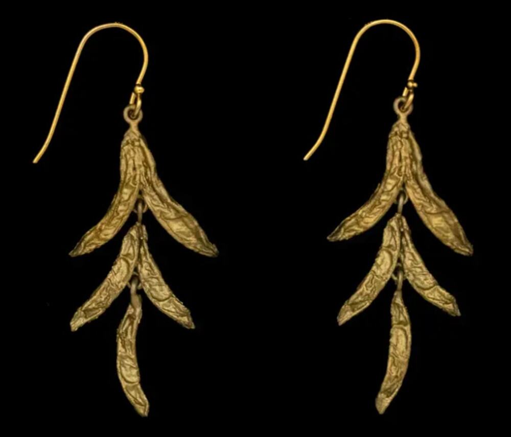 Michael Michaud Hosta Post Dangle Wire Earrings